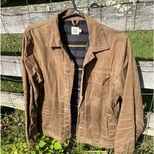 Flint and Tinder Flannel Lined LARGE Trucker Jacket Havana Brown